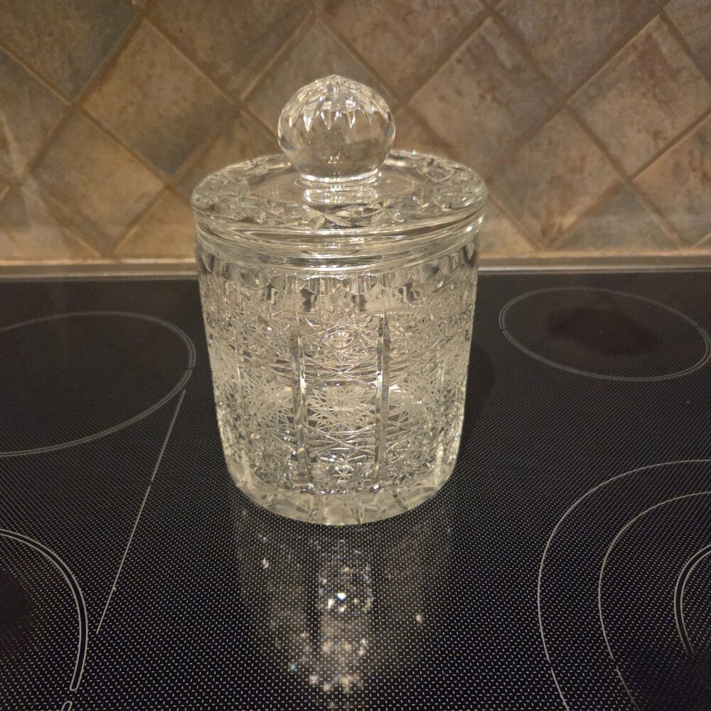 Beautiful Cut Crystal Jar With Lid
